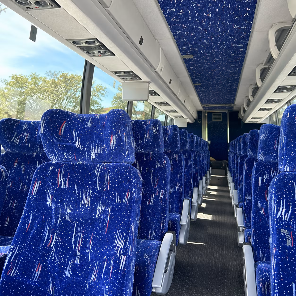 56 passenger charter bus interior