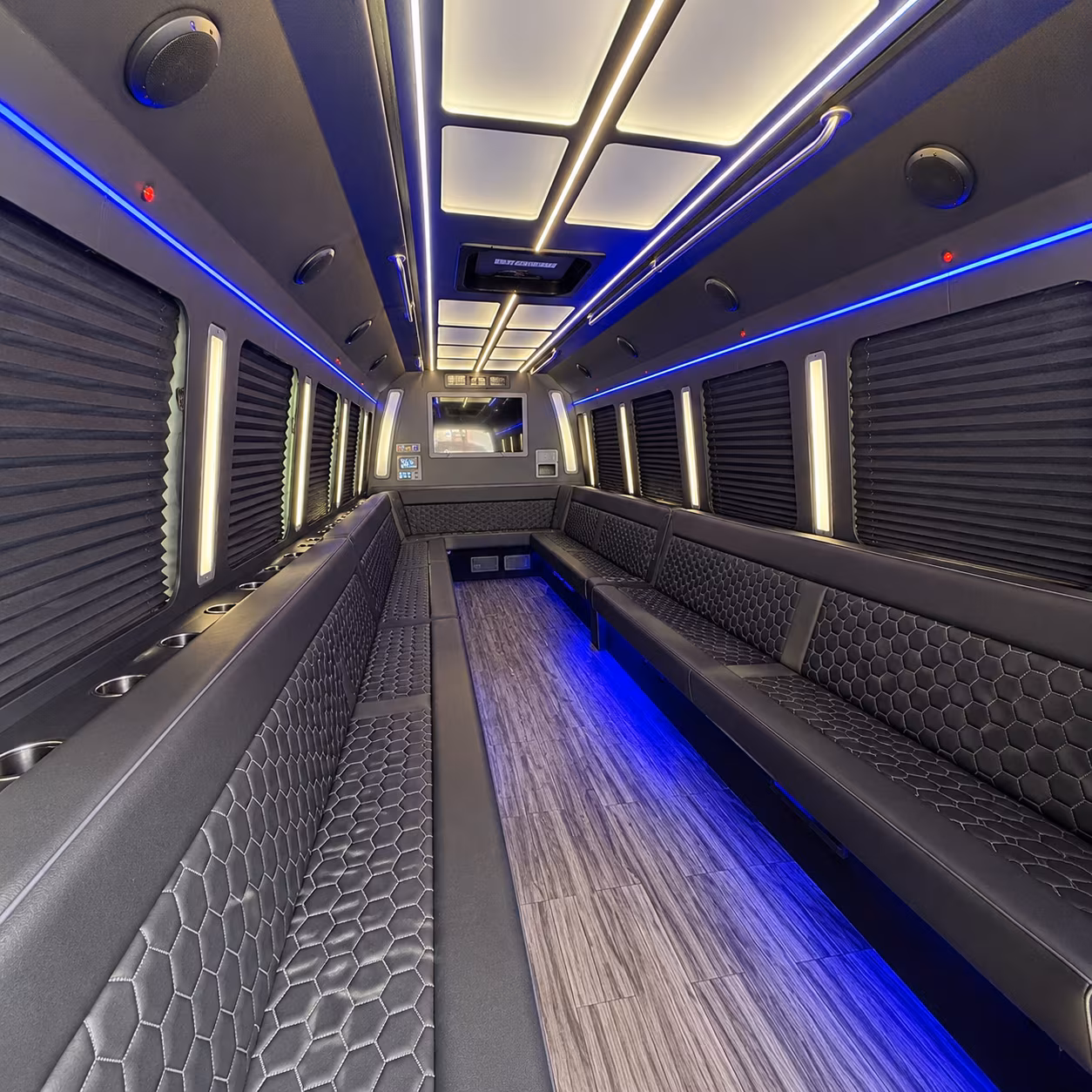 macon 30 passenger party bus interior